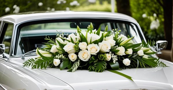 Les plus belles compositions florales pour les voitures de mariage